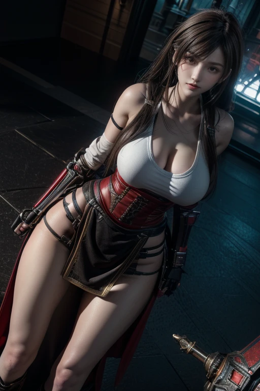 masterpiece,Game Art,Best image quality,Highest Resolution,8k,((Above the waist:1.5)),(Bust photo),(Portraiture),(Head close-up),(Three-part method),Unreal Engine 5 rendering,(Digital photography),(Actual photo:1.2),
20-year-old girl,Short Hair Details,Long Bangs,A face with attention to detail,(The red eye makeup is very careful),(Short, hairy, white body with red eyes,(big, Ample breasts),Elegant and noble,Brave and attractive,
(Medieval fantasy and futuristic battle suits,Open Court,joint armor,Weapon Accessories,The costumes are detailed),cyberpunk figures,Simple Background Cinema Light,Ray Tracing,Game CG,((3D Unreal Engine)),(Head Focus),oc rendering reflection texture, whole body, High exposure