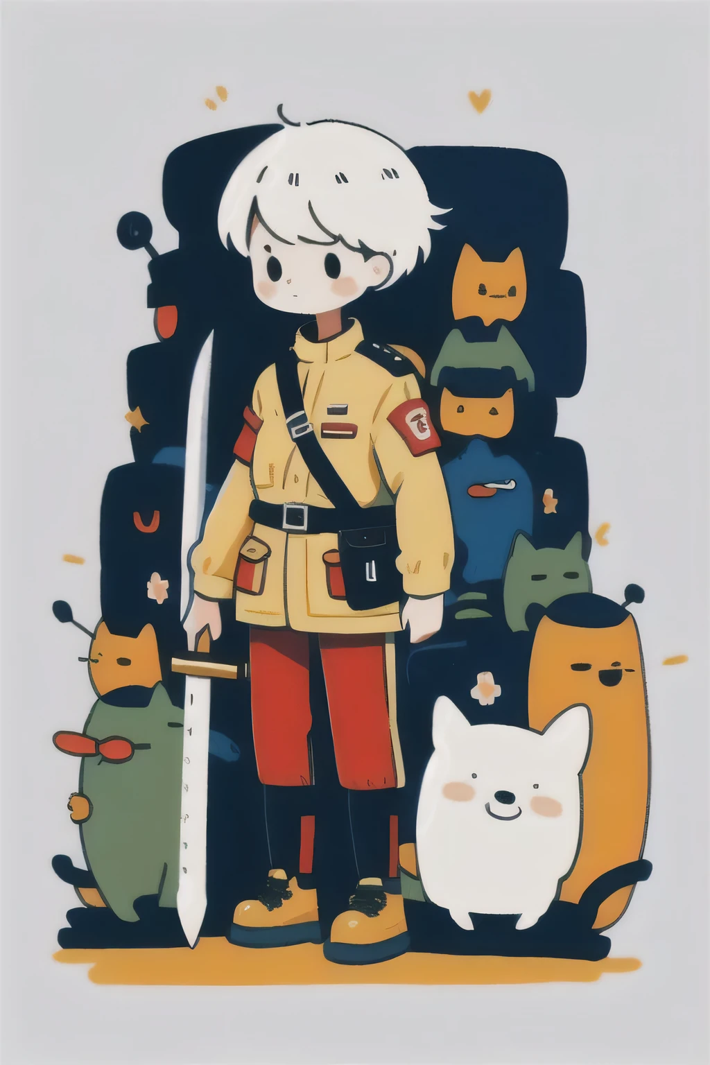 Cartoon soldier holding a sword