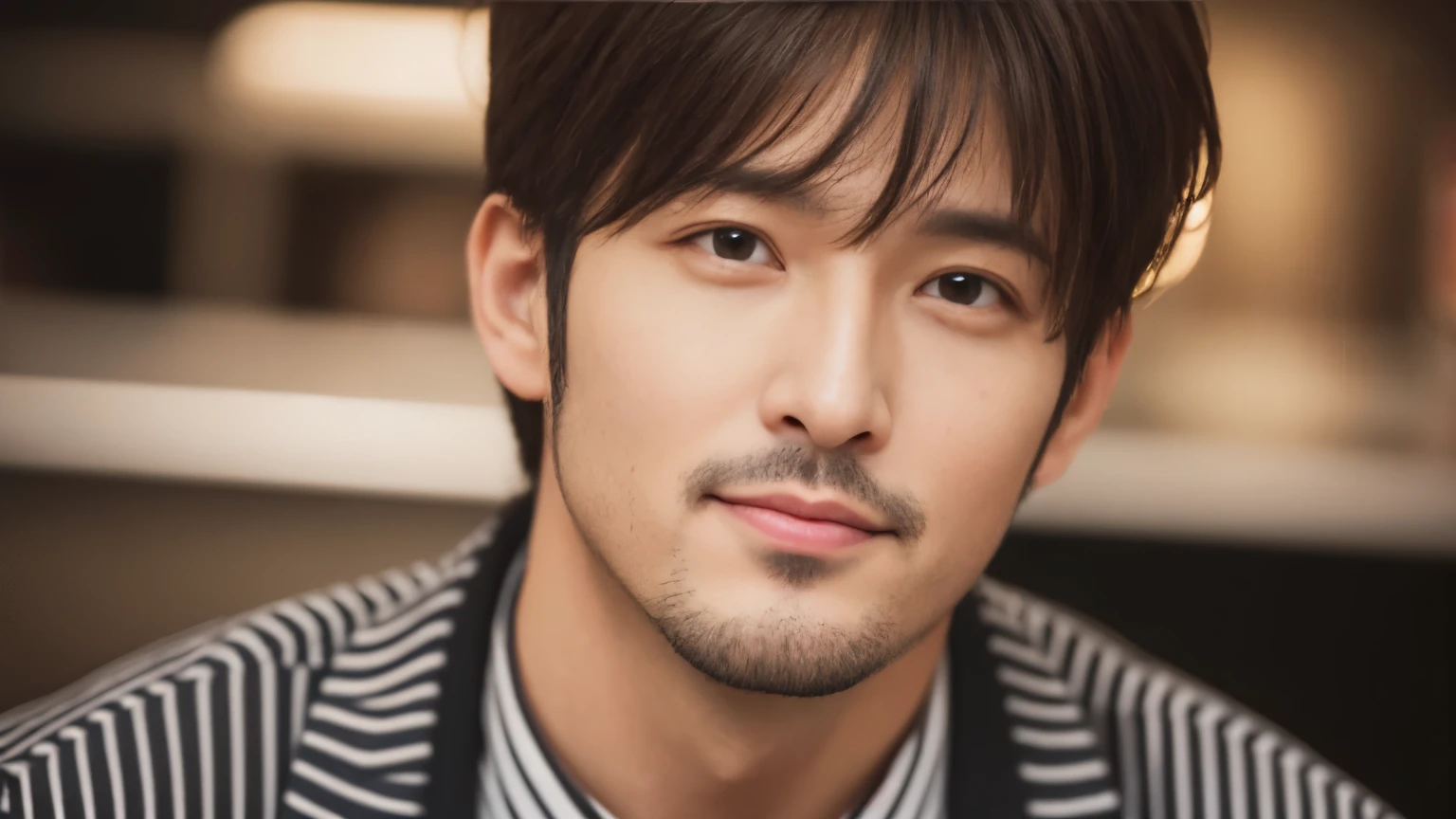 musician、Refreshingly handsome man in his 40s、(Super cool S-class boys)、Japanese male, 40 years old、、Photographed inside the cafe、a handsome guy、(CG Unity 8K high resolution photo)、(Very detailedSA handsome guy in class)、(Photorealistic)、(highest quality))、Very detailed、super high quality、expensive、Audience、kind person、Very beautiful hair Perm Hair、Bright photo、Handsome like a model、Handsome like an idol、looking at the camera、Inside a stylish cafe、Stubble