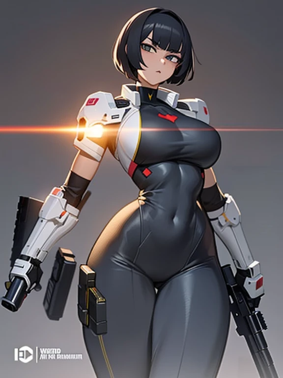 Drawing of a woman holding two guns and a gun, clean lines, thick silhouette, whole body concept, clean anime outlines, sharp lines, 2d game line art behavior hd, 2 d game line art behavior hd, perfect lines, heavy line draft, detailed whole body concept, line art behavior hd, Line work concept art