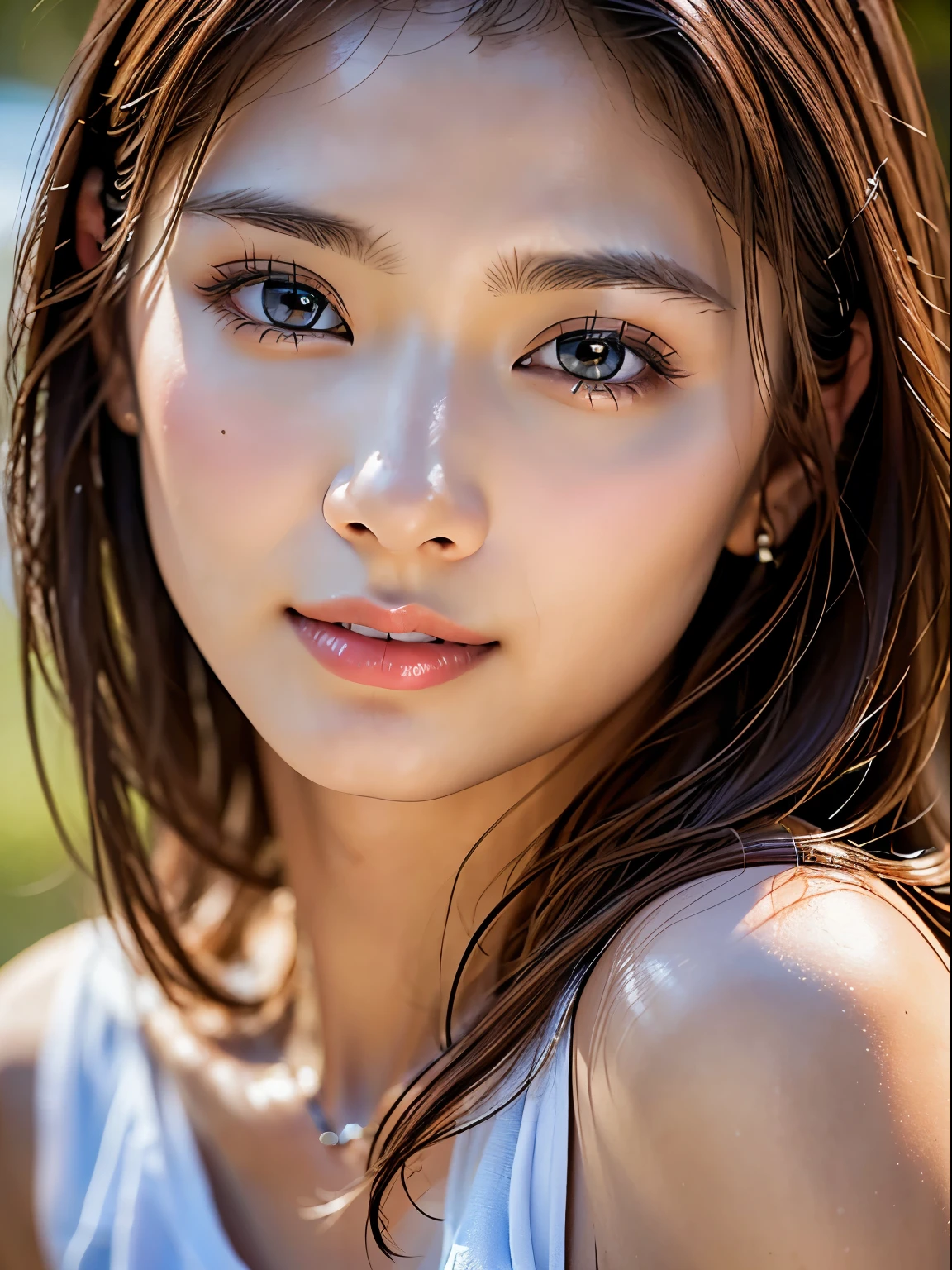 ((highest quality)),(超A high resolution),(Very detailed),(Detailed Description),((The best CG)),(masterpiece),Very detailedなアート、(highest quality、8k、32k、masterpiece)、(Realistic)、(Realistic:1.2)、(High resolution)、Very detailed, (Close-up face:1.6), Very beautiful face and eyes, Big eyes, 1 female、Tight waist、Delicate body、(highest quality、Attention to detail、Rich skin detail)、(highest quality、8k、Oil paint:1.2)、Very detailed、(Realistic、Realistic:1.37)、Bright colors、(Casual Fashion:1.3)