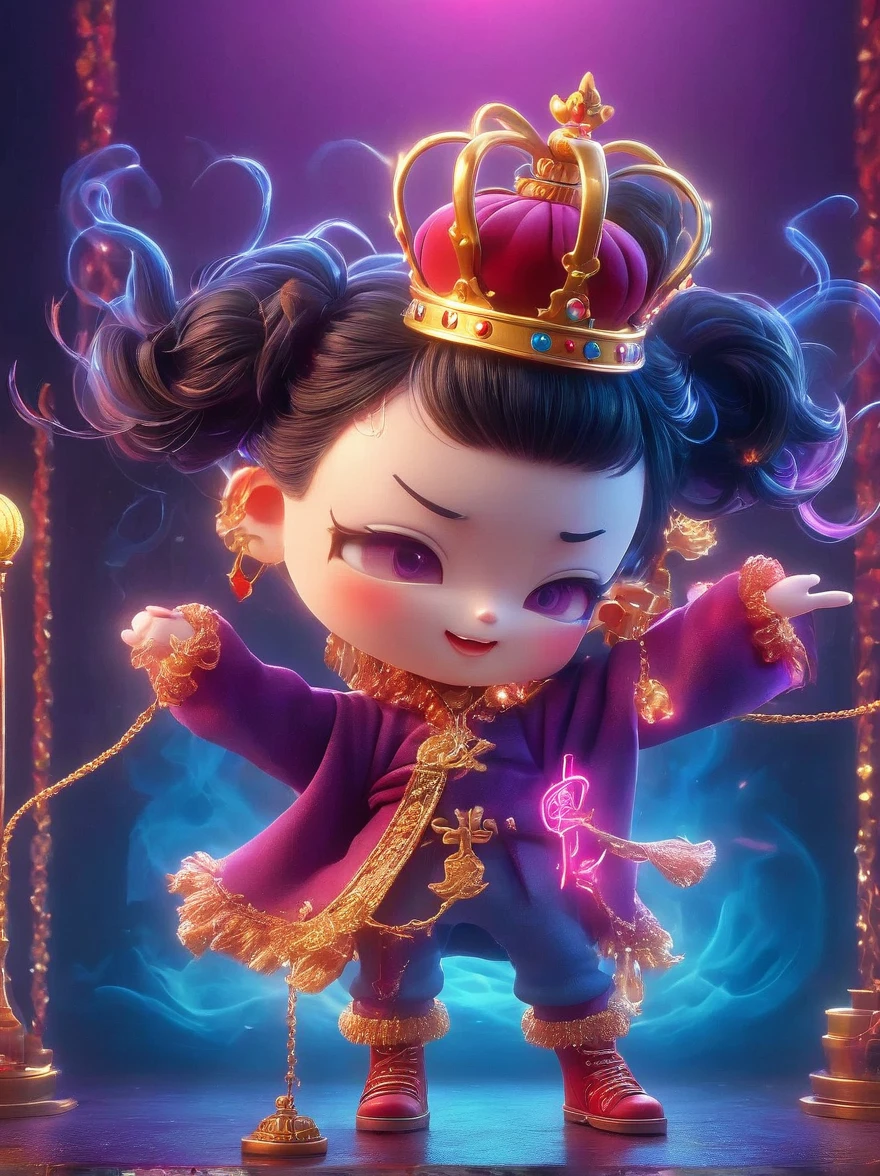 (((超轻clay,clay,Pottery,Rough knitted texture,Distressed out,dirty,Mineral pigments,3Dclay雕塑艺术,clay雕塑,Rough surface))),(Vision:1.8),1girl, concert,(audience:1.5), (Idol stage:1.5),weekend,站在金碧辉煌的Idol stage上,Wearing a golden crown,Dressed in a royal purple velvet robe,Wearing exquisite jewelry,Under the stage lights,A confident expression,The slim microphone fits in your hand,The stage is filled with smoke,Lights focus on people,It creates a mysterious and charming atmosphere,Beautiful eyes and lips,Even more attractive against the shadow background,Laser shows and moving stage effects complement the pulsating neon lights,Create a vibrant performance atmosphere,The stage floor is gleaming,The crowd was enthusiastic,Warm atmosphere,Eye-catching stage design,Full of technology,World-class production standards,Bringing a modern entertainment experience,Music and images blend perfectly,Demonstrating artistic expression and musical talent,The charming stage style makes people intoxicated,Best quality,8K, high resolution,masterpiece,Photorealistic effects,(从远处观看Idol stage:1.6),((Stage scene in telescope))