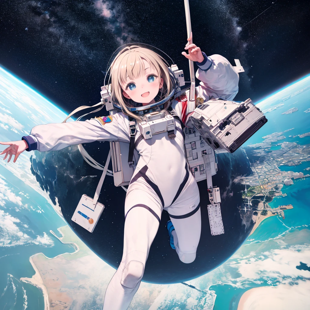 1 girl in space, Helmet, tiny bikini, (Floating in zero gravity:1.2), Earth, two, star, spaceship, (Reflects sunlight:0.8), milky way, (distant galaxy:1.3), wide, Rocket launch, (exhaust gas:0.9), space station, (Space Microwave Background:1.1), spacewalk, (spaceshipに繋がれている:1.4), (衛starの修理:1.2), (Zero gravity environment:0.7), (Communication equipment:0.8), (新しい惑starを探索する:1.3), (Collection of samples:1.1), solar system, (Astronaut reflected in the visor:0.9), (international space station:1.2), (Astronaut&#39;s perspective:1.3), (Re-entry into the atmosphere:1.4), (international cooperation:1.2), (spaceship内からの眺め:0.8), (astronaut training:1.1), (Moon landing:1.3), (Spacewalks in spacewalks):1.2), (Lunar rover:1.1), (Exploring the unknown:1.4), (Shadow of an astronaut on the moon:0.9), (floating tools:0.8), (雄大なEarthの風景:1.3), (star間旅行:1.2), (astronaut badge:0.8), (spaceship制御:1.1), (celestial navigation:1.3), (宇宙飛行士のバイザーはEarthを映し出す:1.2), (space travel:1.4), (The astronauts' spacewalk was strapped to the spacecraft:1.5).