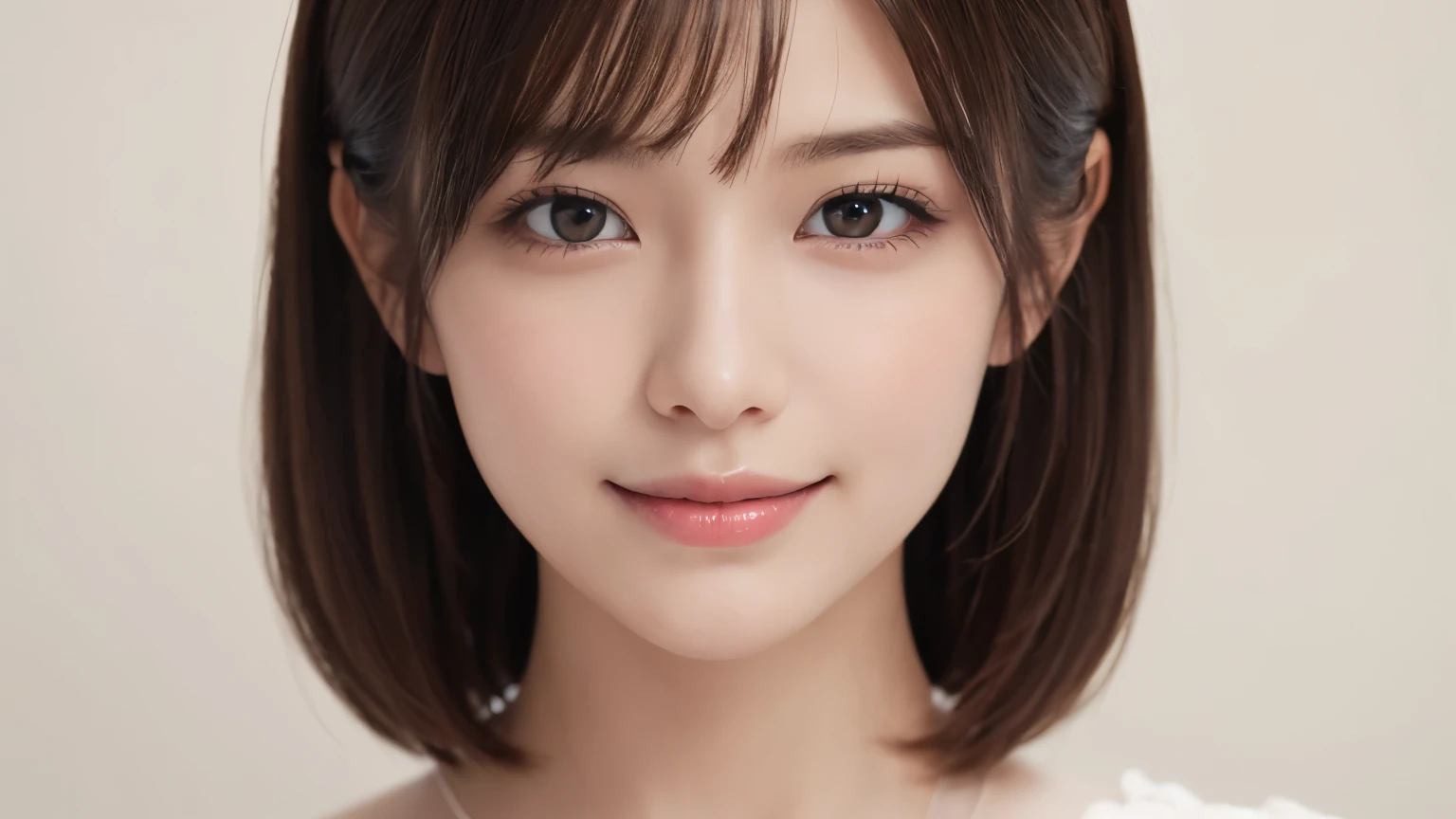 One Girl, (Dress in trendy fashion:1.2), (RAW Photos, highest quality), (Realistic, Photorealistic:1.4), Tabletop, Very delicate and beautiful, Very detailed, 2k wallpaper, wonderful, In detail, Very detailedな CG Unity 8K 壁紙, Very detailedな, High resolution, Soft Light, Beautiful detailed girl, looking at the camera、Very detailedな目と顔, Beautifully detailed nose, Beautiful fine details, short hair, small, Black Dress、White background、Background is white、Cinema Lighting, Perfect Anatomy, Slender body, smile,