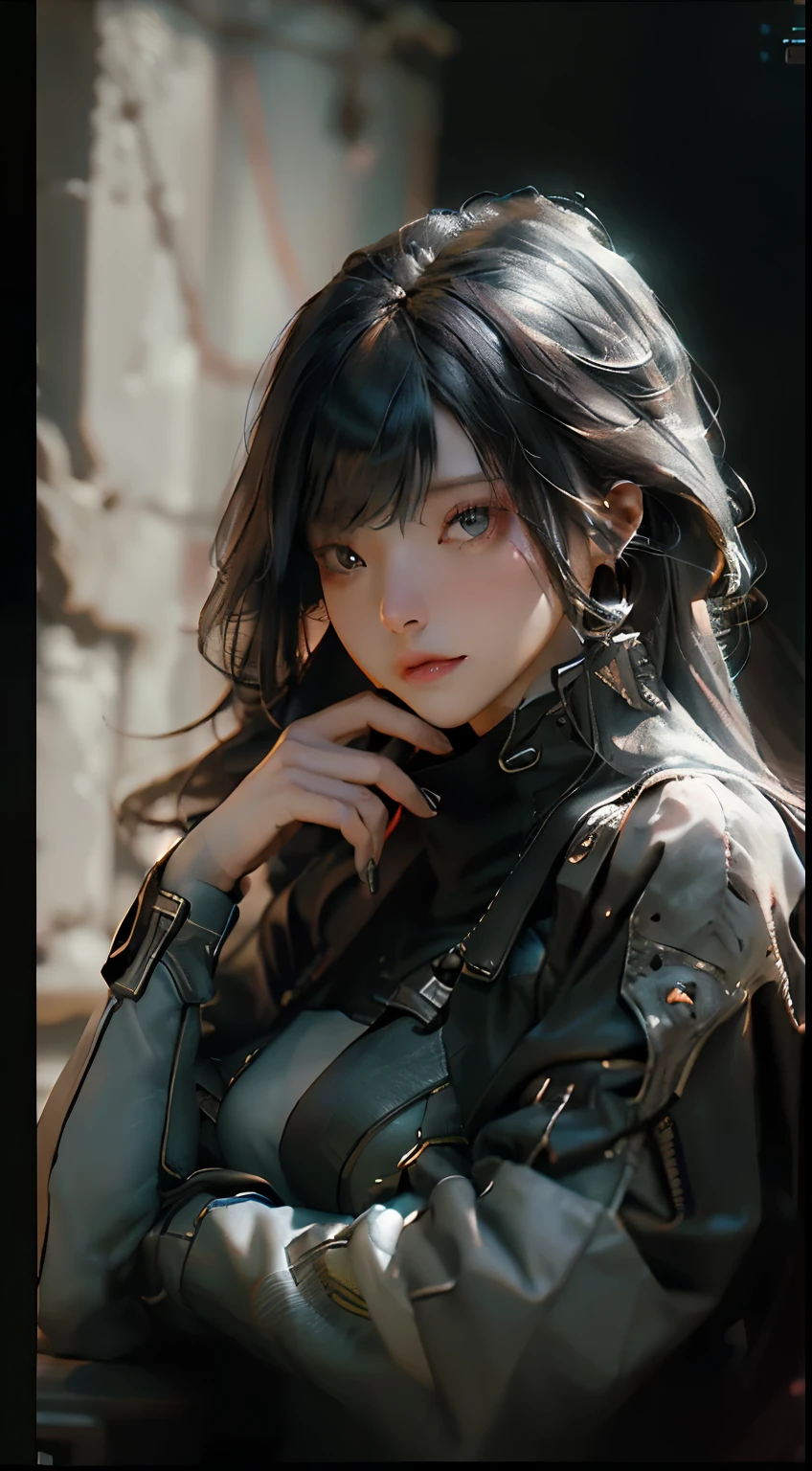 ((Best quality)), ((masterpiece)), (detailed:1.4), 3D, an image of a beautiful cyberpunk female,HDR (High Dynamic Range),Ray Tracing,NVIDIA RTX,Super-Resolution,Unreal 5,Subsurface scattering,PBR Texturing,Post-processing,Anisotropic Filtering,Depth-of-field,Maximum clarity and sharpness,Multi-layered textures,Albedo and Specular maps,Surface shading,Accurate simulation of light-material interaction,Perfect proportions,Octane Render,Two-tone lighting,Wide aperture,Low ISO,White balance,Rule of thirds,8K RAW,