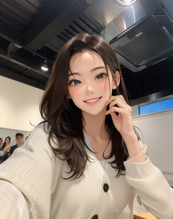 girl, Sweat, vapor, Medium Chest, shy, Great hands, Looking at the audience, Cute Smile