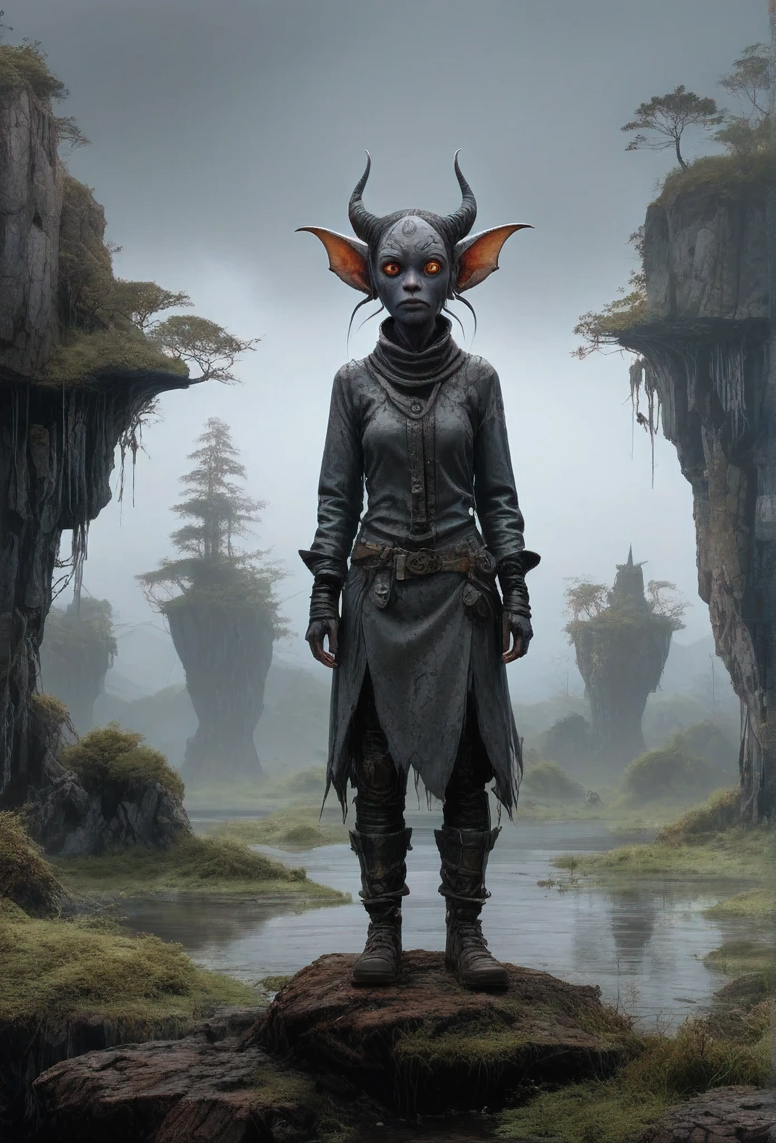 full-body-shot,Very tall , who can't fly,Cinematic, Technicolor,natural skin textures, hyper realisitc, hyper detailed,Extremely detailed,High contrast,Realistic,Chalsedoon Little devil, back view,full body length,evil ghost,Hobgoblin,pretty face,intricate details,realistic humid skin,extremely intricate details,anatomically correct, eyes extremely detailed, high detailed eyes,High contrast,Ultra HD,Retina,HDR,photo,photorealism,Masterpiece, natural skin textures, hyper realism,hyper detailed,High contrast,(HDR:1.4),Realism,Ultra Detailed,irina yermolova, close full body shot,16K resolution,RAW, Nikon Z9,Paul Zizka,full body length,niobium goblin,native irish,pretty face,eyebrow up,full body shot,ominous landscape,niobium gray atmosphere,by art Simon Stalenhag,Nicola Samori,(((Wangechi Mutu))),prime colors,urban,extremely detailed,masterpiece,intricate details,faded,eyes extremely detailed, high detailed eyes,4k resolution,islands levitating above ground, Nikon Z9,scary village,stalker,Stone Forest in Yunna