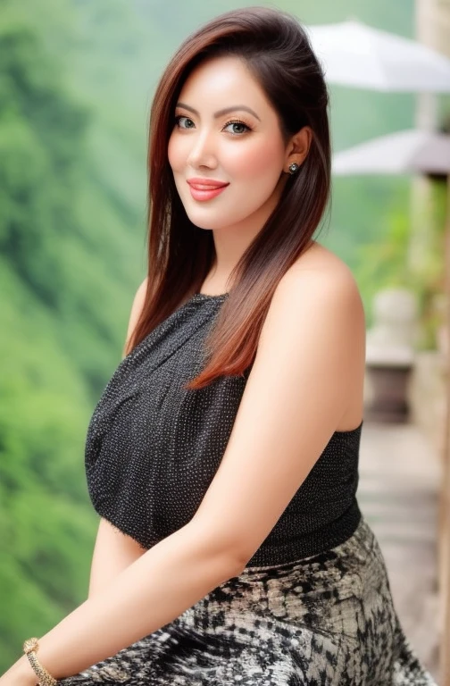 a photo of a woman, stylish, outdoor professional portrait, head-shot, slight smile, cute, monsoon wether,munmun,full body, mini skirt, big ass, big breast. 