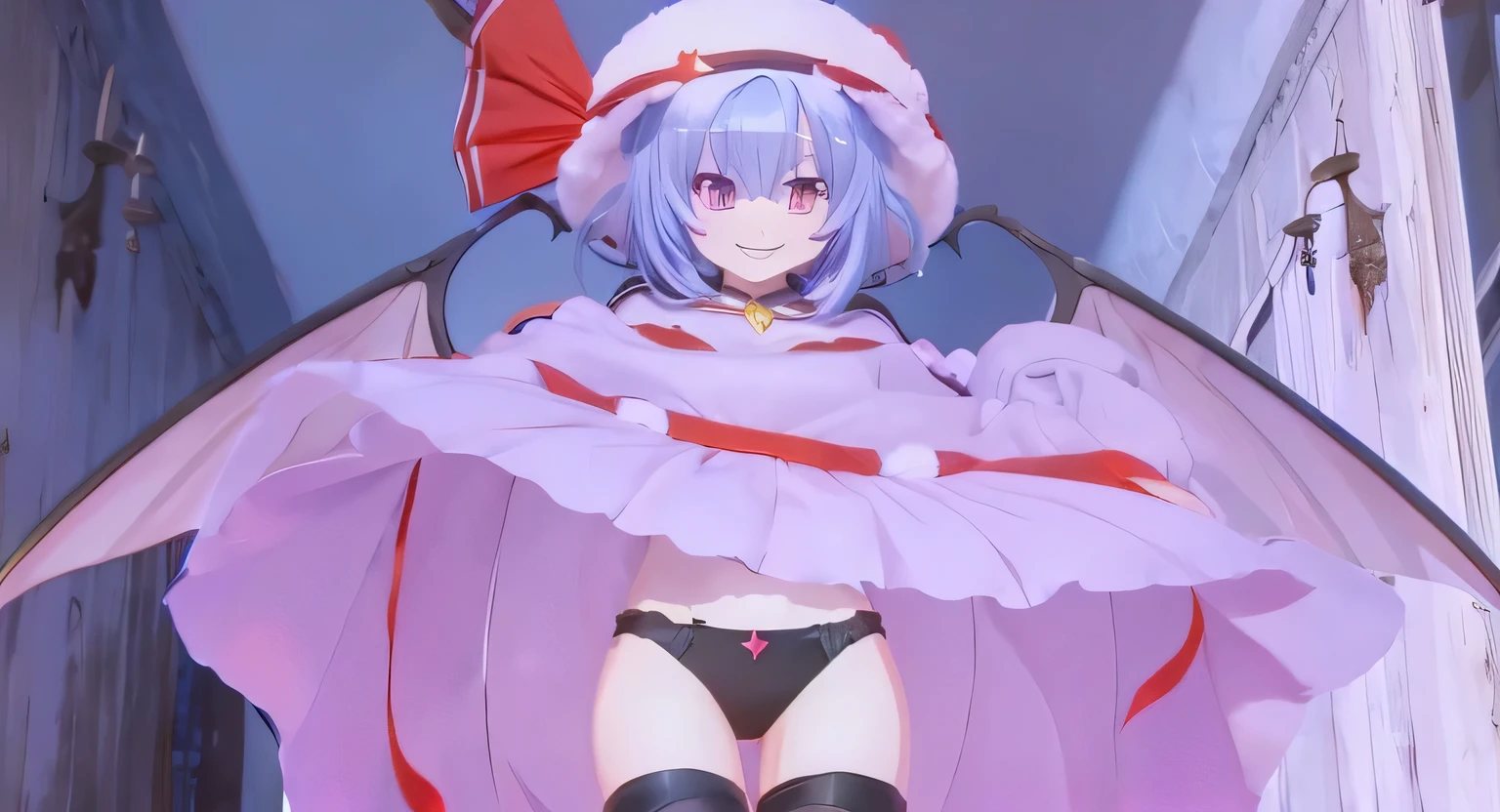 evil smile,like a anime