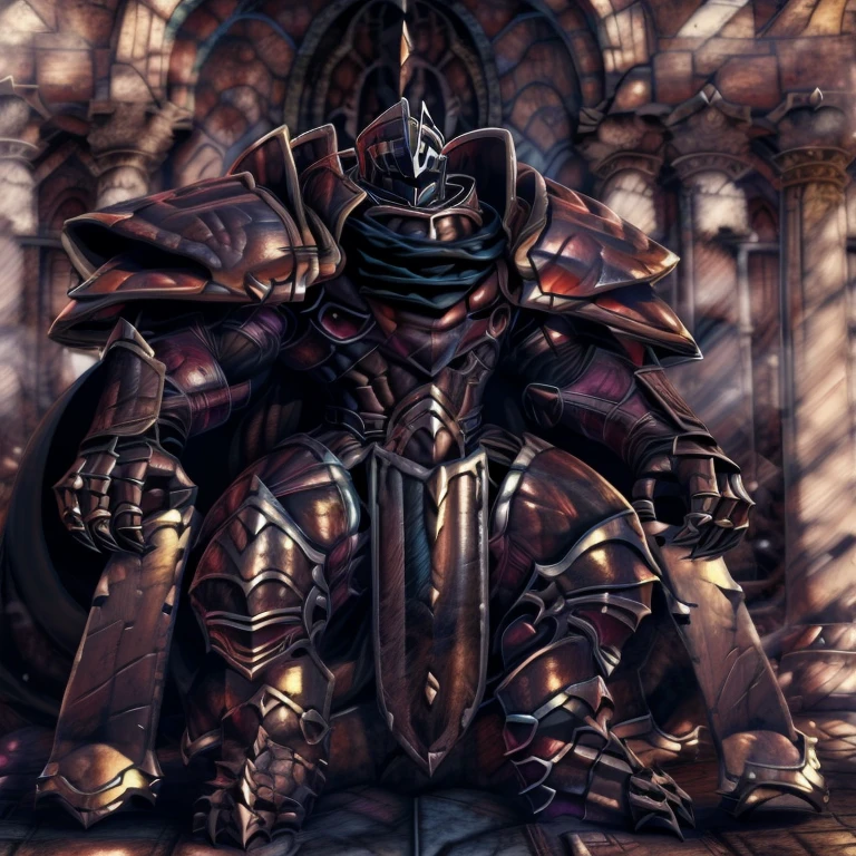 (masterpiece, best quality, detailed:1.2) (Pokémon) LUCARIO, detailed full body, a knight's mechanical armor, glowing wide and heavy armor, wears full body armor. massive muscles, huge pecs, chiseled abs, huge pectorals, exaggeratedly huge muscles. wearing a cloak. unusually developed muscular body big muscle, pecs, triceps, traps, waist narrow, unusually developed muscular body, Dark knight, BlackKnight_fe, The claws are sharp, Sharp teeth, He wears a black cloak on his back. sitting on the throne,