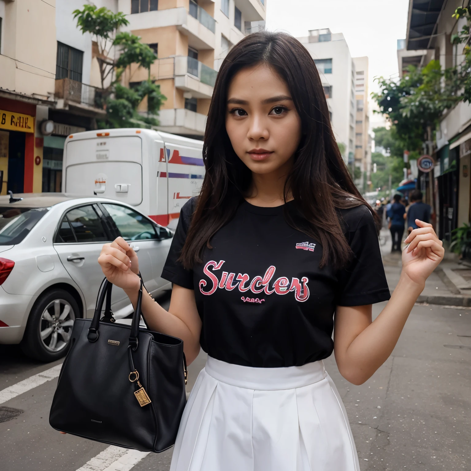 Cewek cantik pakai kain di kepala 