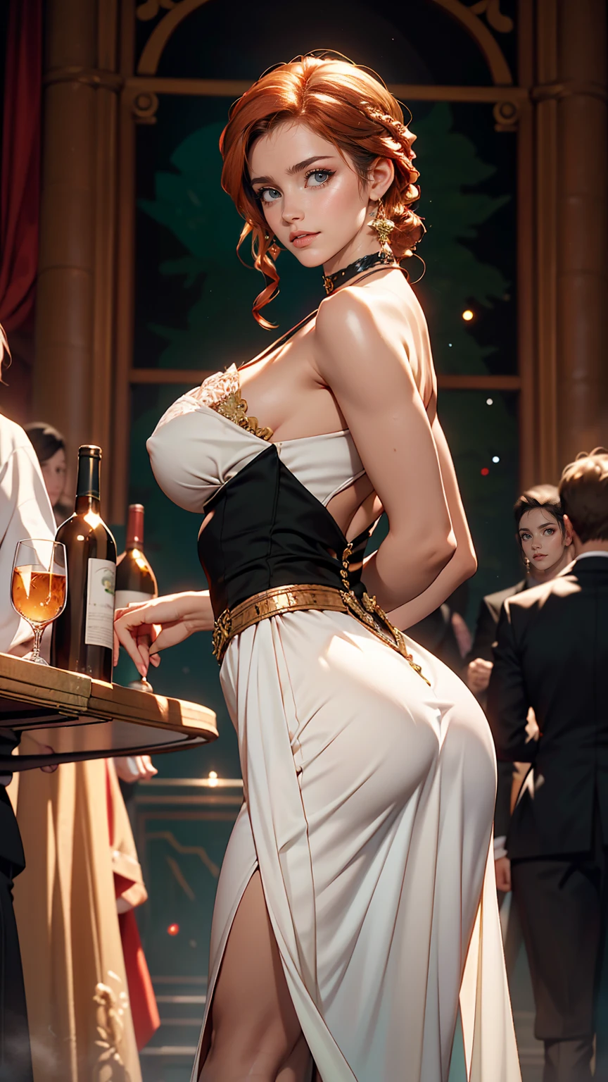Foto de uma mulher com cabelos ruivos e um aperto de morte em um Black Dress, John Collier's Art Style, Copper Haired Virgin, Styled by Karol Back, Young Redheadの, Portrait of a Young Witch, No Bow Water Art Style, stage manager: Robert Lankiewicz, Gerald Brohm, Alberto Lynch, Portrait of Princess Merida, Dave Sim, 暗い宮殿のRedhead, Kokosnitsa black and purple velvet dress, Luxury Gypsy Clothing, Head ornament, Lace choker, masterpiece, highest quality, (Odin), (Perfect Face: 1.3), (Very detailed: 1.2), dramatic, 1 girl, Angel, (Pale skin), Long Red Hair, Redhead escuro, (Huge breasts), Thin eyebrows,,,,,,,,,, Long Hair, At night, Purple and black medieval gypsy dress, A lot of gems, Head ornaments, Brown eyes, The navel is covered......., Thick lips, bent, (Put your hands behind your back: 1.4), Dealt with, Detailed palace background, Arte de Artgerm and Greg Rutkowski, Cinema Lighting, , fashion, balenciaga, Alexander McQueen, bright, 銅色のRedhead, 銅色のRedhead, Redhead, mulher Redheadの, Lindo Redhead, Redheadの, Pale skin, Fat Bottle, Big Lips, Juicy lips Beautiful lips, Beautiful Eyes, A little fat Buchachas, Round face, A little fat young woman, A little fat , Caboz, Gordes, Woman with Cabozby body, A little fat woman, Black Dress, Stretching his whole body towards the viewer in a sulky manner.), (Green Eyes: 1.3)