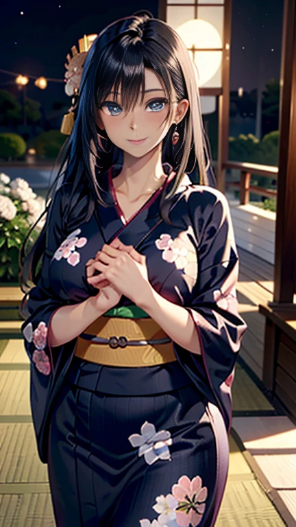Girl with long black pontyail and glistening blue eyes, in a sakura onsen. small breasts, exposed breasts, removing clothes, undressing, exposing breasts, exposed midriff, exposed , naked, , embarrassed. kimono. undressed kimono, blue kimono, naked from kimono, lying down, sexy, erotic, , sexy pose, erotic pose, cute face, blurred background, sweaty, pose, sexual pose. close-up (Small breasts 1.6)