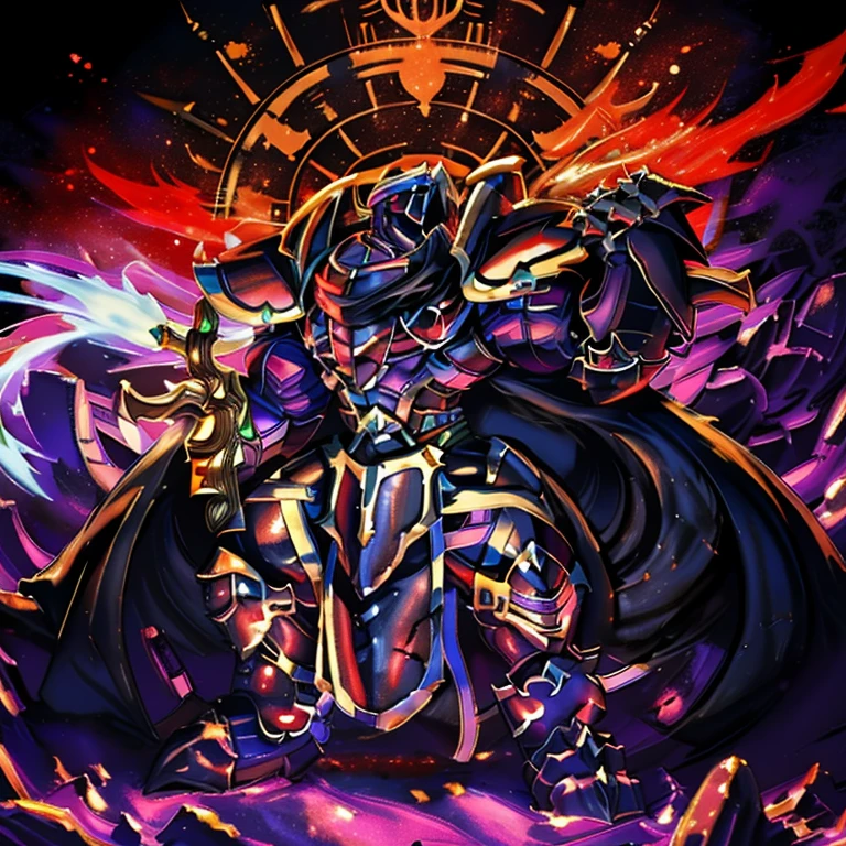 (masterpiece, best quality, detailed:1.2) (Pokémon) LUCARIO, detailed full body, a knight's mechanical armor, glowing wide and heavy armor, wears full body armor. massive muscles, huge pecs, chiseled abs, huge pectorals, exaggeratedly huge muscles. wearing a cloak. unusually developed muscular body big muscle, pecs, triceps, traps, waist narrow, unusually developed muscular body, Dark knight, BlackKnight_fe, The claws are sharp, Sharp teeth, He wears a black cloak on his back. sitting on the throne,