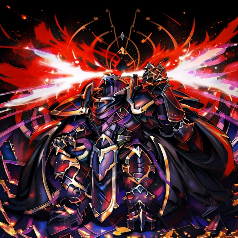 (masterpiece, best quality, detailed:1.2) (Pokémon) LUCARIO, detailed full body, a knight's mechanical armor, glowing wide and heavy armor, wears full body armor. massive muscles, huge pecs, chiseled abs, huge pectorals, exaggeratedly huge muscles. wearing a cloak. unusually developed muscular body big muscle, pecs, triceps, traps, waist narrow, unusually developed muscular body, Dark knight, BlackKnight_fe, The claws are sharp, Sharp teeth, He wears a black cloak on his back. sitting on the throne,