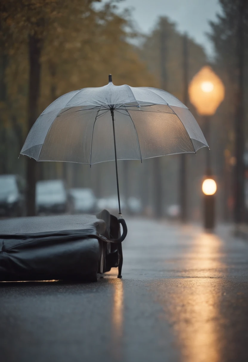 an umbrella on the road 