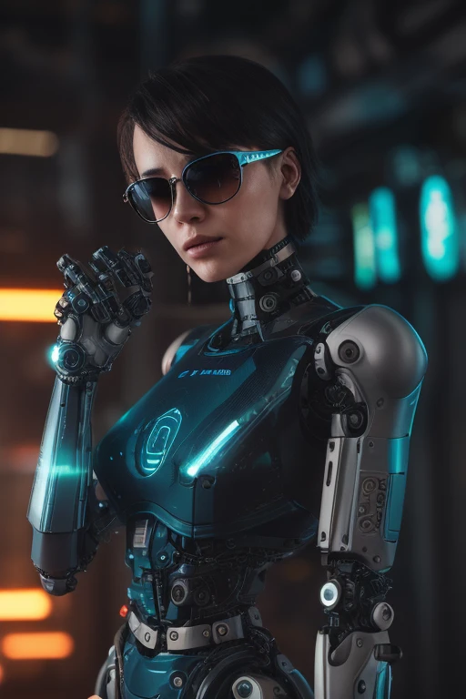 DEN_kaleria_SG,
woman with a (robot arm:1.2) and (mechanical limbs:1.2) wearing sunglasses, human body, (android:1.2), (robot arm:1.2), machinery, (cyberpunk:1.2), punk,
bokeh, f1.4, 40mm, photorealistic, raw, 8k, textured skin, skin pores, intricate details epiCRealism