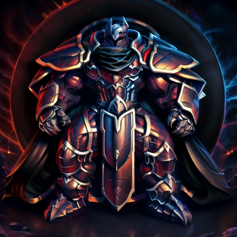(masterpiece, best quality, detailed:1.2) (Pokémon) LUCARIO, detailed full body, a knight's mechanical armor, glowing wide and heavy armor, wears full body armor. massive muscles, huge pecs, chiseled abs, huge pectorals, exaggeratedly huge muscles. wearing a cloak. unusually developed muscular body big muscle, pecs, triceps, traps, waist narrow, unusually developed muscular body, Dark knight, BlackKnight_fe, The claws are sharp, Sharp teeth, He wears a black cloak on his back. sitting on the throne, standing on a pile of skulls,