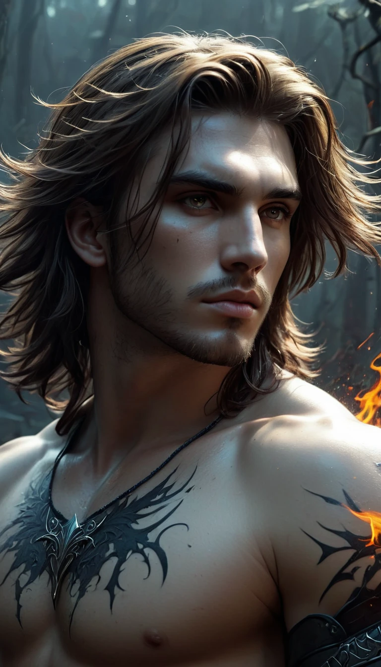 brown-haired, guy killer in dark fantasy