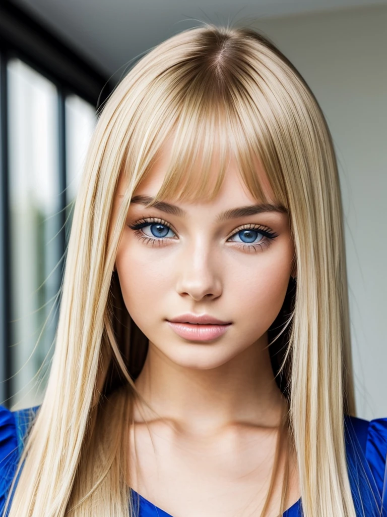 Woman with super long blonde silky straight hair and blue eyes is taking pictures, gorgeous young model, Portrait Sophie Mudd, beautiful female model, cute young woman, Very beautiful bangs、Light illuminating shiny cheeks、Very beautiful young woman, portrait of a beautiful model, Beautiful young girl, Beautiful young woman, a photography of a beautiful woman, face perfect, 16-year-old female model, Beautiful young face, Beautiful blonde girl