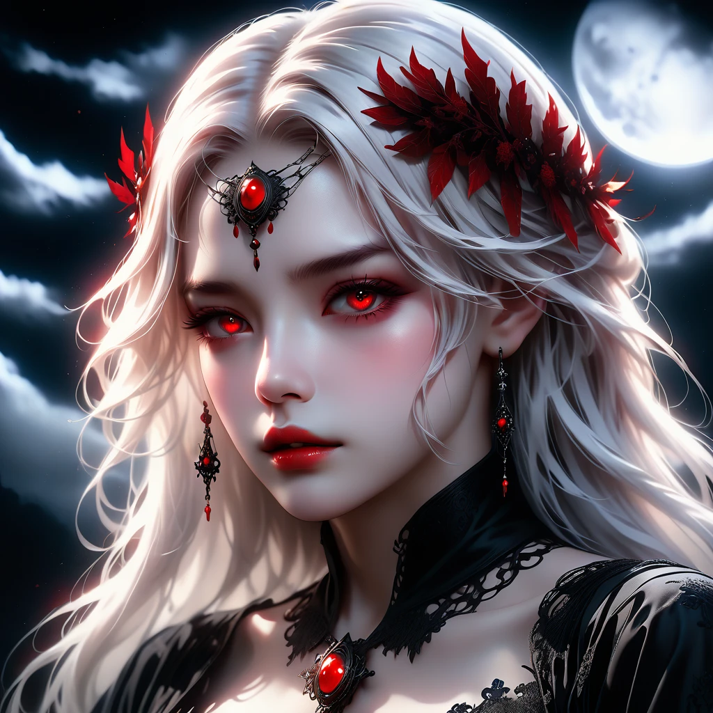 (best quality,4k,8k,highres,masterpiece:1.2),ultra-detailed,(realistic,photorealistic,photo-realistic:1.37),ghost,white hair,straight hair,red eyes,gothic art,fear,correct human anatomy.dragging chains,piercing gaze,translucent figure,haunting atmosphere,moonlit night,eerie silence,dark silhouette,ethereal presence,ominous aura,mysterious entity.