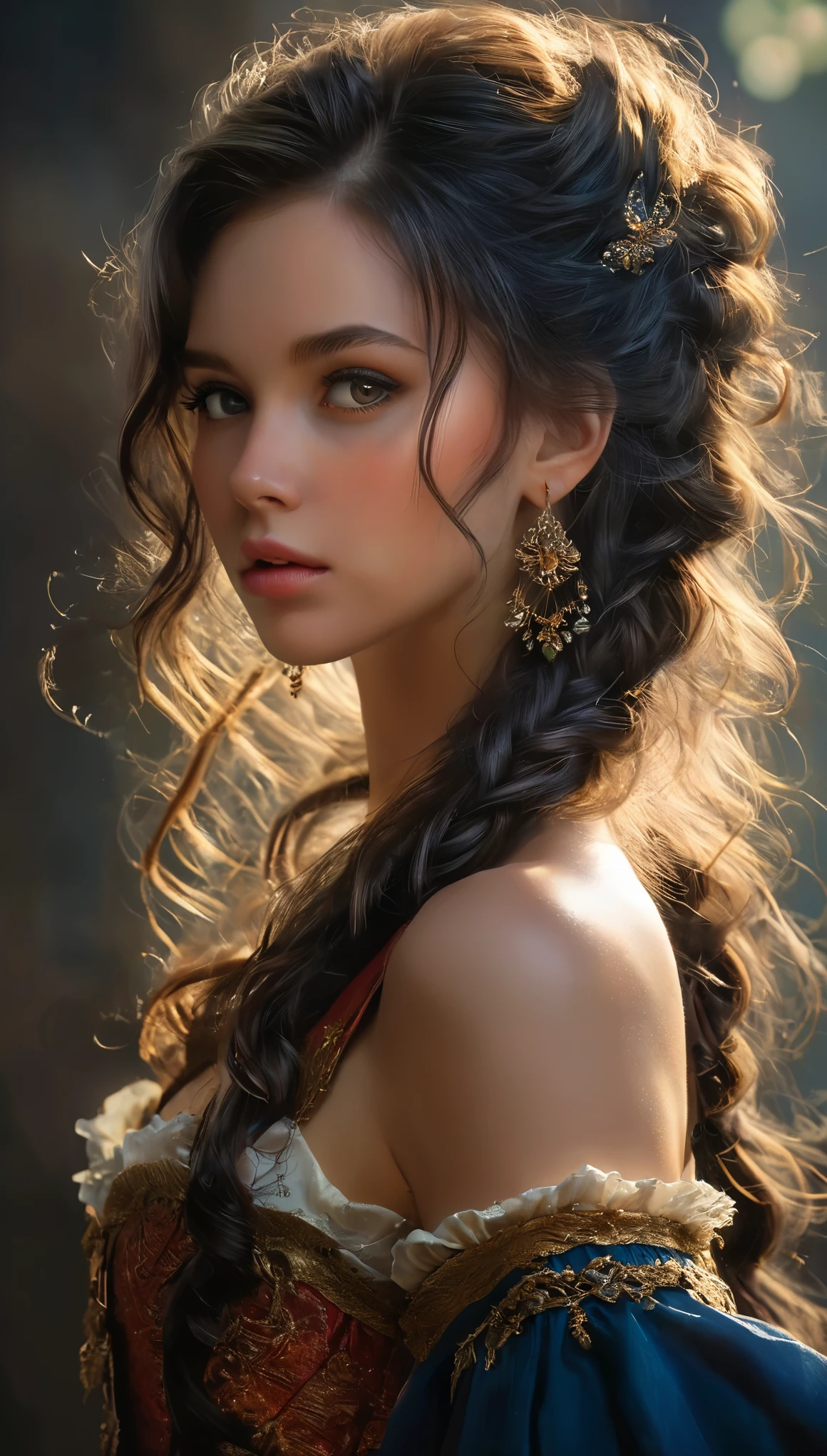(best quality,8K,highres,Meisterwerk:1.2), Ultra-detailliert, realistisch, photorealistisch:1.37, Very beautiful and detailed face, bezaubernde Augen und Lippen, attractive and clearly defined facial features, ausdrucksstarke Mimik, glattes Haar, schwarze Haare, dunkle Kleidung, Tank Top,  a sense of mystery, ein Hauch von Gefahr, ein Hauch von Rebellion, a good-looking girl, with a strong and captivating presence, Verrat in seinen Augen, Wut und Entschlossenheit in seinem Ausdruck, dark and atmospheric background with subdued lighting, dynamisches Hintergrundbild, das der Szene Tiefe verleiht, every detail carefully reproduced, eine lebendige Farbpalette mit satten Kontrasten, a feeling of realism and authenticity, eine dichte und vielschichtige Komposition, capture the intensity of the moment, realistisch,Fotorealismus