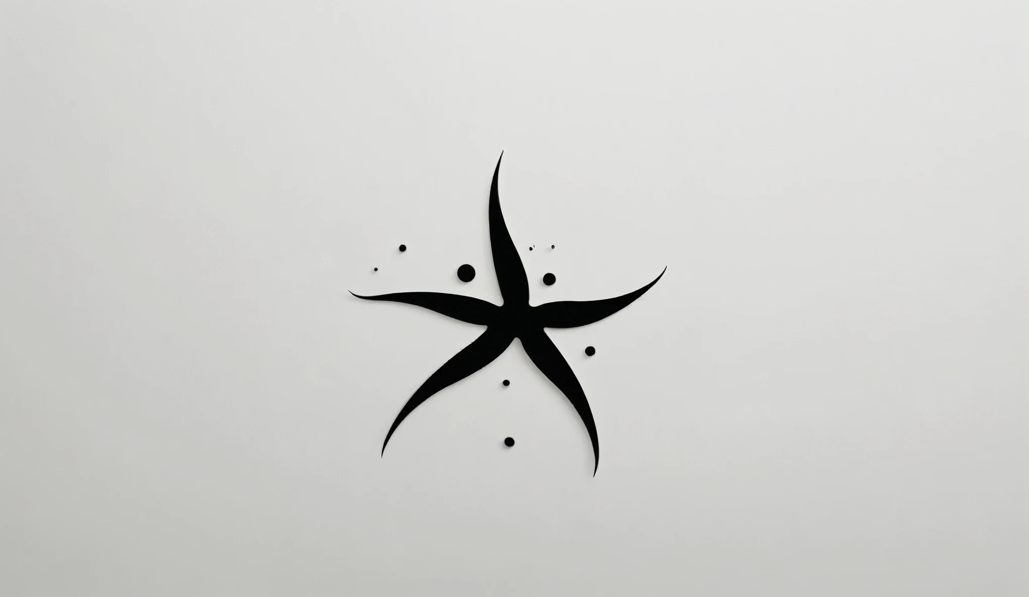 Create a simple and elegant dead star fish logo, shedding niobium tears. The design should convey a strong sense of sadness and melancholy, using a minimalist approach with clear lines and using only black, nicola samori,ben templsmith,Irina Yermolova