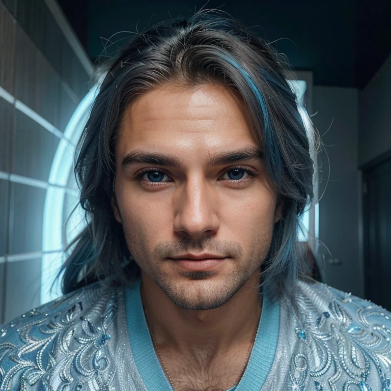 Homem aproximado 20 anos ,Cabelos louro,olhos brilhantes azul,Asas de anjo, vestes celestiais,beleza angelical,.Imagem real.Alta qualidade,perfeito,lindo, Masculino,cabelos grisalhos