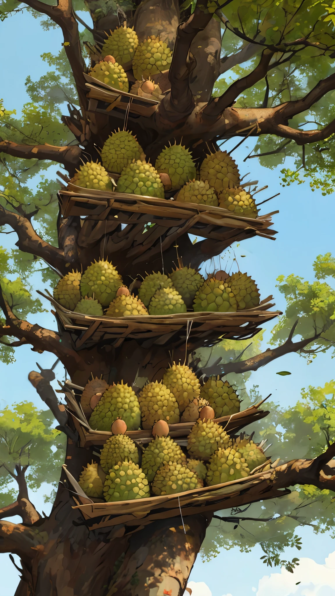 100 durians falling from the tree