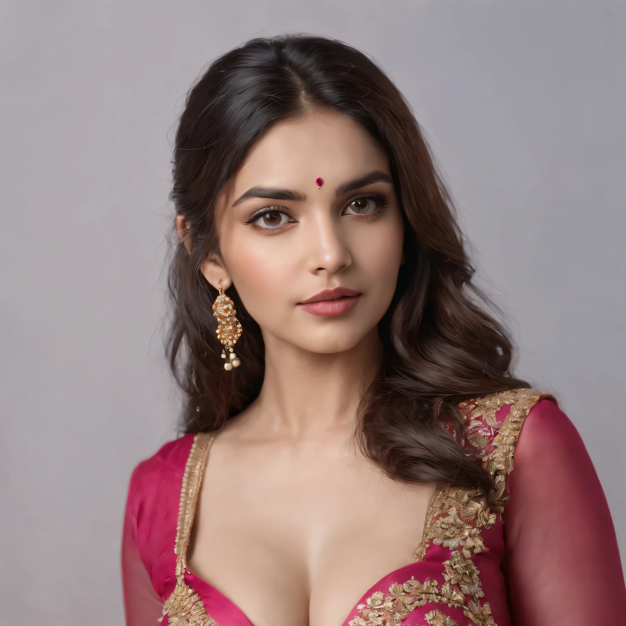 A beautiful indian  women in indian bridal pink dress and wearing jewellery, seductive expression,   pose with side view ,extremely realistic ulta detailed face and hourglass body,, beautiful detailed eyes and lips,shoulder-length blonde black hair),( cleavage  breast), (full body capture),  (8k resolution,masterpiece:1.2,warmcore:1.1) [goosepunk], focus on joints/connections, ultra-detailed,hyper realistic,handheld, candid, minimal retouching, natural lighting, soft shadows, vibrant colors, ((looking at viewer)),(full body top to bottom), ( larger  breast: 36f), bedroom backgorund , shoot on a Canon EOS R5, 50mm lens, F/2.8, HDR, (8k), absurd (hyper photorealistic), (wallpaper) (cinematic lighting) (dramatic lighting) (sharp focus) (intricate),RAW photo, gigachad photo, posing for camera, 8k uhd, dslr, high quality, grain film, Fujifilm XT3, (photo size   frame 9:16)