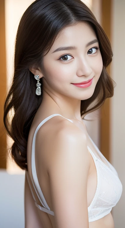 (((32k,Very high resolution, High detail, Very accurate,Masterpiece Girl 1))),RAW Photos & Realistic atmosphere,Beautiful dark blue eyes,Mouth details,Glossy Lips,Fine eyebrows,soft, Fair skin,Shine in every detail,,Detailed drawing of the eye、Very beautiful eyes with blue pupils,Detailed lips、Very beautiful face,Very beautiful face、A vivid face,Beautiful, shining lips,Beautiful Eyebrows,Infinite Reality,Best Design,(Really cute、A modest and reserved 18-year-old Japanese girl,,Toned body,Perfect Gal Leader Model,Beautifully shaped breasts,Very cute beautiful girl,Girl:1.5),Best nature Makeup,Japanese idol family,Young sensual idol,Watery eyes,Dark eyes,Beautiful ass,Beautiful feet,,Camel foot,:1.3),超A high resolution、,nature, Realistic Face,Backlight,Her pure eyes are so cute,(((Photorealism,Full body photography))),,Realistic reality,(Simple Earrings,Necklace Arm,watch,Shiny nail polish,Braided to accentuate blonde hair,solo,,Smiling faintly,Whole Body Ezbian:1.7),Wearing white see-through lingerie