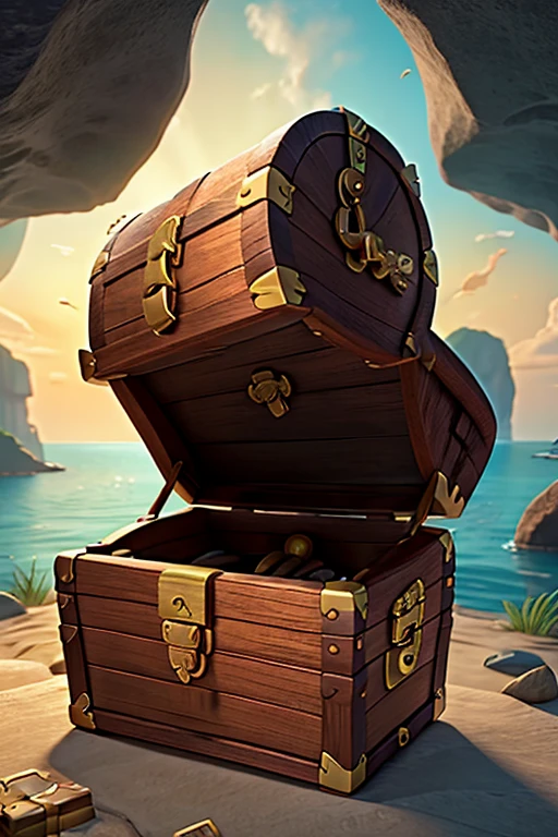 (((treasure chest))) at the bottom of the sea inside the cave