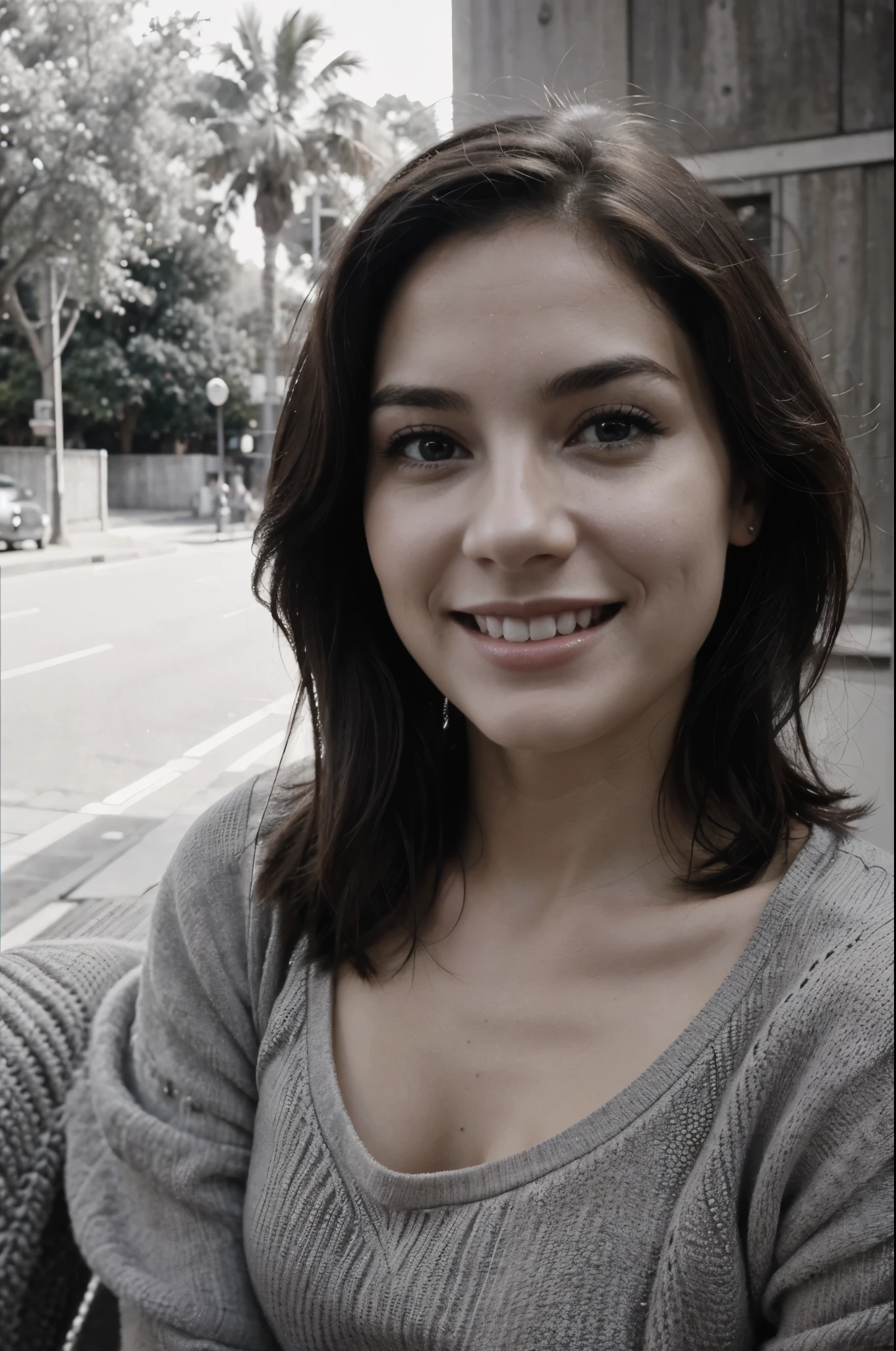 A photo of a woman in early 30s that is in love, happy, youthful.