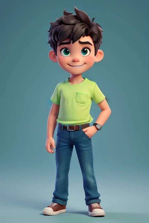 Make a plain short-sleeved shirt in lime green