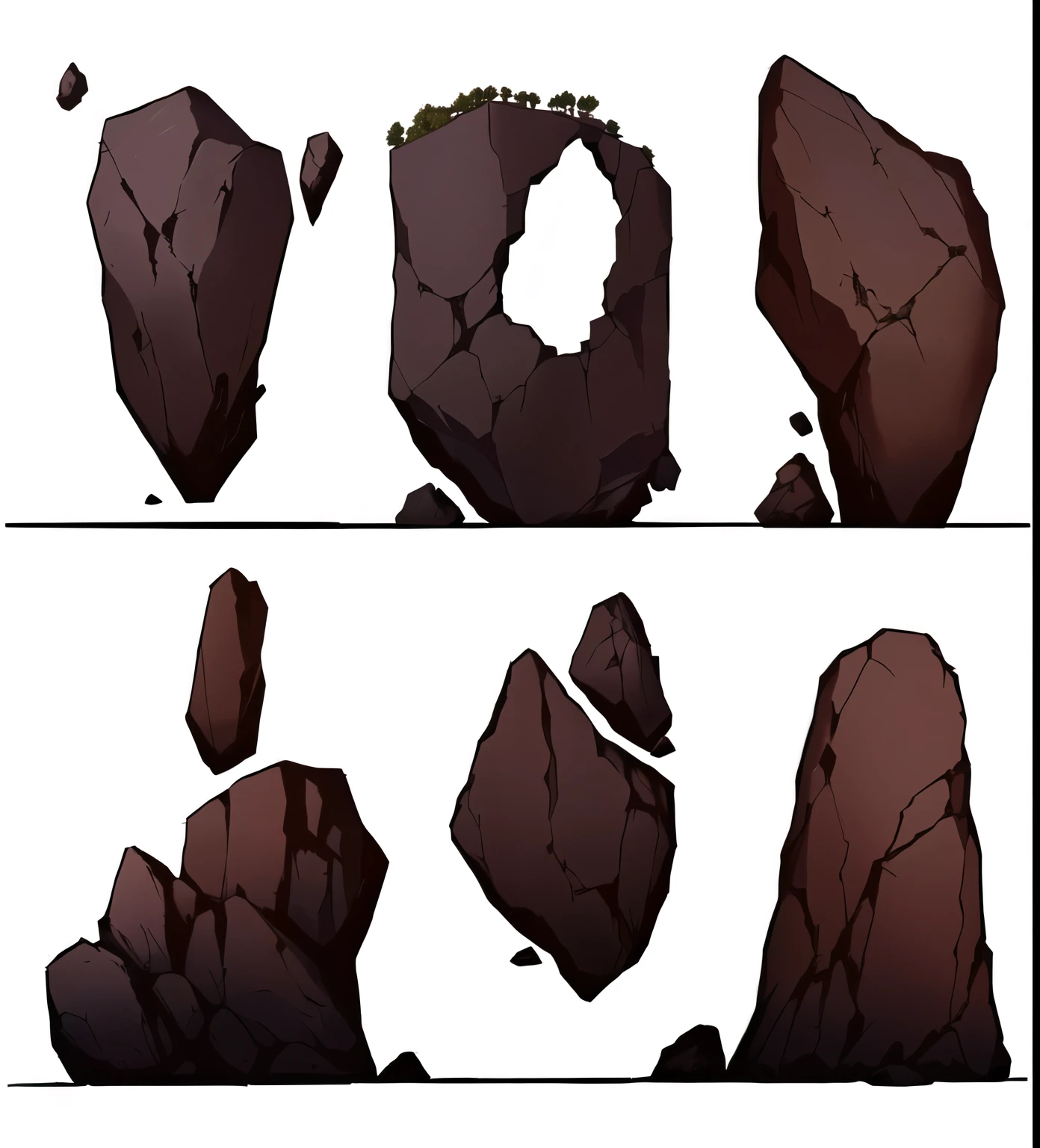 a close up of a cartoon rock with a bunch of pedras, arte de fundo, ((pedras)), prop pedras, ambiente rochoso, unnatural forms, giant pedras, pedras), blocos irregulares de pedra, sharp pedras, Mountains destroyed, rock formations, cel - estilo de arte sombreado, pedras, estruturas rochosas altamente detalhadas, Planalto Rochoso, large pedras, sombreamento simples