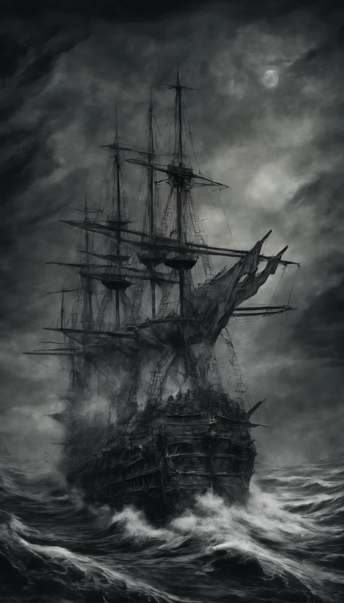 two ships in battle firing cannon at each other in high sea