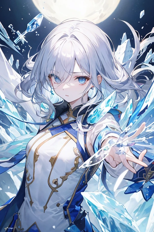 Female personality: A mature and cute appearance:
Put your hair to one side so one eye is visible、The other eye is hidden by hair。
The hair is medium length、Lightly wavy。
Has pale blue eyes、Have clear skin。
ice powers: Has the ability to control ice、Freeze enemies or、Can create ice barriers。
Seeker of Knowledge: As a scholar、Value knowledge、He is passionate about discovering ancient ruins and uncovering mysteries during his adventures.。