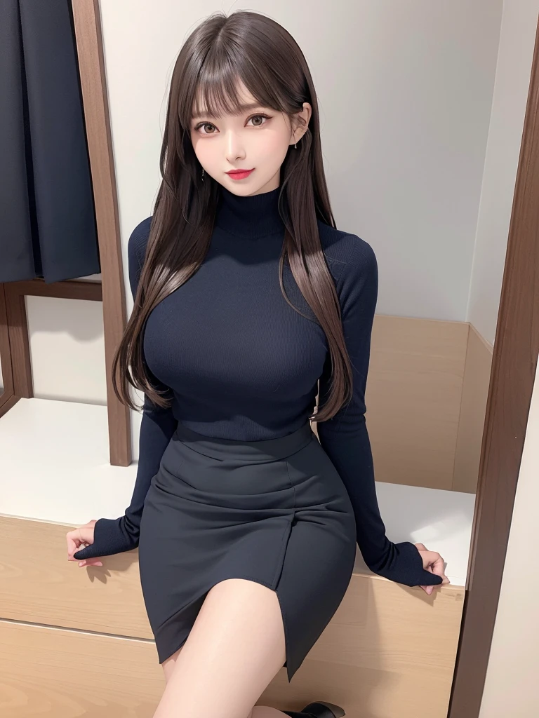 masutepiece, Best Quality, Illustration, Ultra-detailed, finely detail, hight resolution, 8K Wallpaper, Perfect dynamic composition, Beautiful detailed eyes,short bob, mid-chest, Natural Color Lip, Random and sexy poses,Smile,26 years girl、Colossal tits、Examination room、Red High-Neck Sweater: A cozy red sweater with a high neckline, perfect for chilly days. It adds warmth and style to your ensemble. Navy Blue Pencil Skirt: A classic and elegant choice. The pencil skirt typically falls just below the knee, creating a flattering silhouette1. Sheer Stockings: These delicate stockings add a touch of sophistication. They’re lightweight and perfect for pairing with skirts or dresses.doctor coat Blue High-Heeled Shoes: Elevate your look with blue high-heeled shoes. They elongate your legs and add a polished touch. Brown Hair: Your natural hair color complements the overall outfit. It’s versatile and goes well with various styles. White Coat (Like a Doctor): The white coat adds a professional touch, reminiscent of a doctor’s attire. It’s a symbol of authority and expertise.