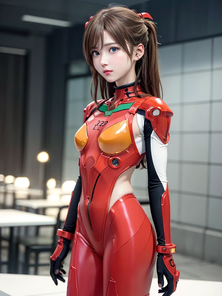 ((Best quality)), ((Masterpiece)), (Details: 1.4), 3D, Asuka Langley Soryu, Asuka, high resolution (high dynamic range), ray tracing, NVIDIA, super resolution, Unreal 5, subsurface scattering ,PBR texturing, post-processing, anisotropic filtering, depth of field, maximum sharpness and sharpness, multi-layered textures, albedo and specular maps, surface shading, accurate simulation of light and matter interaction, perfect proportions ,Octane Rendering,Two-Tone Lighting,Wide Aperture,Low ISO,White Balance,Rule of Thirds,8K RAW,(Masterpiece: 1.4, Best Quality), (Intricate Details), Unity8k Wallpaper, Highly Detailed, Beautiful and Mysterious, Details background, realistic, alone, perfectly detailed face, detailed blue eyes, highly detailed, blush, hair ornament, chignon mahogany hair, (blonde), plug suit 02, Shikinami Asuka Langley, Evangelion, Slender , full body suit, black background, above the waist,composition that shows the whole body,