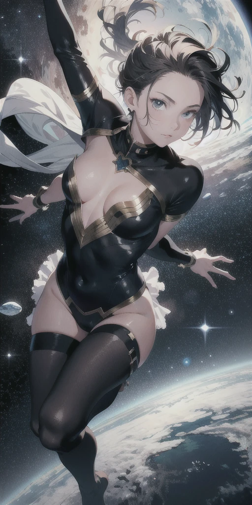 ridiculous resolution, high resolution, (masterpiece:1.4), super detailed, 1boy, seen from above, space, floating, --v 6