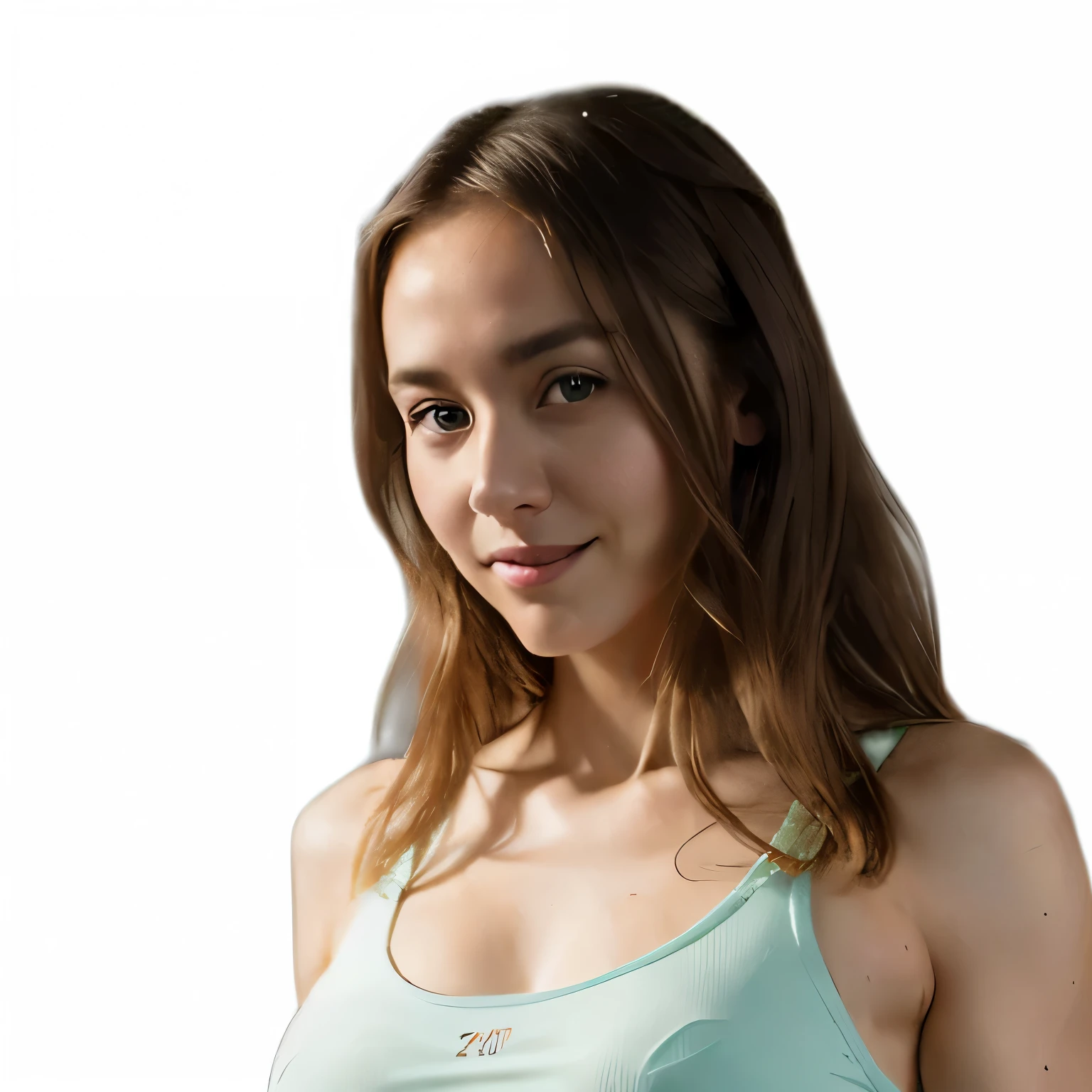 arafed woman in a green bikini top and panties posing for a picture, training bra, sport bra and shorts, smooth body features, model with attractive body, sport bra, sport bra and shirt, pale green halter top, photorealistic perfect body, front angle, photo of slim girl model, wearing spandex bikini, sultry body with sexy belly