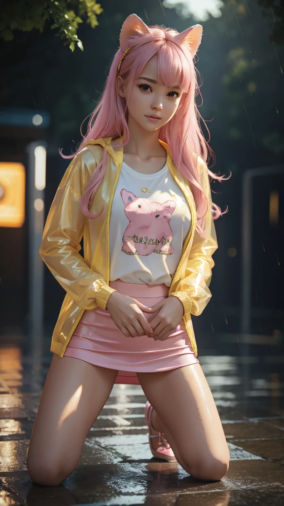 Browsing Caution,((Perfect Anatomy:1.5,Realistic,:1.3,Raw photo:1.3,masterpiece、Highest quality、Ultra - High resolution、High resolution、Realistic、Extremely detailed CG、8K)),Cowboy Shot,1 female,Head to Knee、alone,20 year old beauty,(Beautiful and exquisite face and eyes,Big and beautiful eyes),Bright green eyes,(blonde hair,ponytail,Long Hair,bangs),(blush、Embarrassing:1.5),(Big Breasts,Slender body,Small Head、skinny, Glowing Skin,Oily skin,Shiny skin),walk,((White hooded sweatshirt、Do not wear a hood,Oversized hood)),　(Panty shot of nipples showing through white sweatshirt:1.3),((Long sleeve,Knee-high socks,Low rise white panties with jelly:1.5)、、((cum in pussy:1.4)),on the road,Shibuya Station、Tokyo、