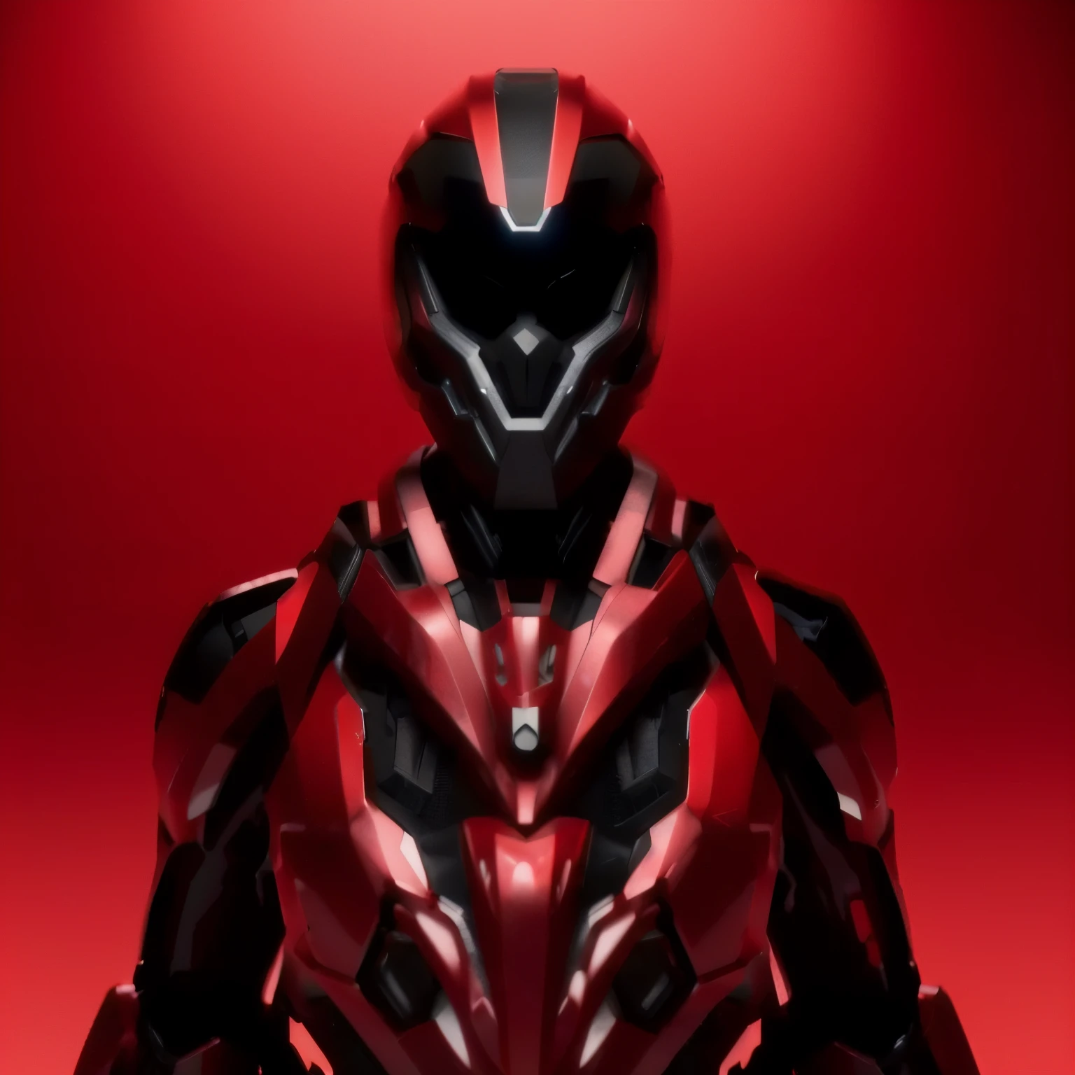 Red carbon fiber battle suit simple shapes hyper realist character design master art piece in soft rim light cinematic compose 3D anthitype anarchist render