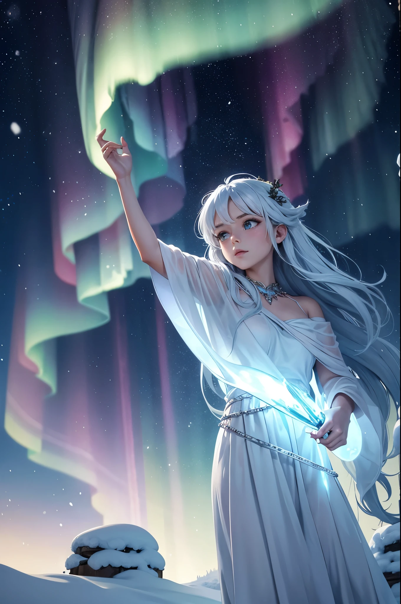 Gelid is a holy power that manifests as aurora lights, frost, and snow. It is inspired by the long nights of winter, and is associated with darkness, snow, frost, clear skies, the northern lights.