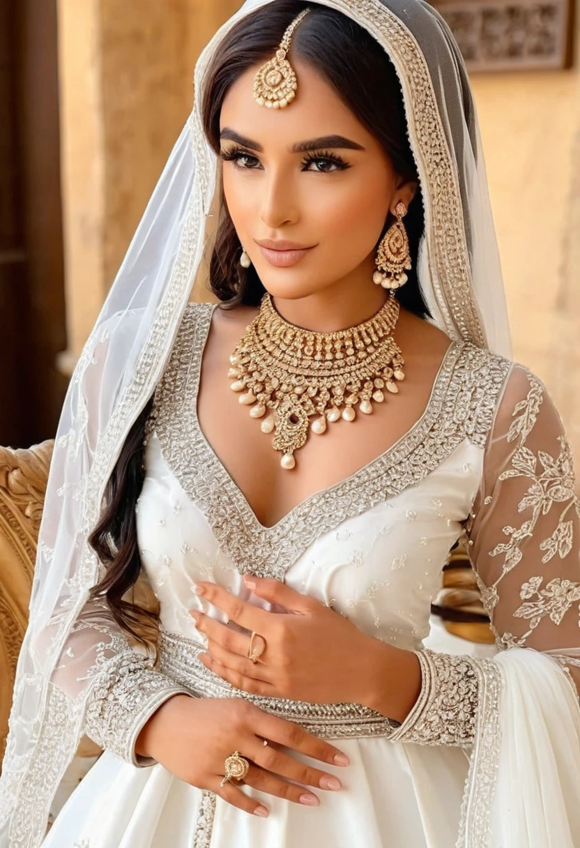 (best high quality:1.2), Work of art, 8k, extremely detailed, (High detail:1.2), ((perfect anatomy in hands, five fingers)), (Hotlexi woman), Solo, 24 year old Arabian female, (dress),