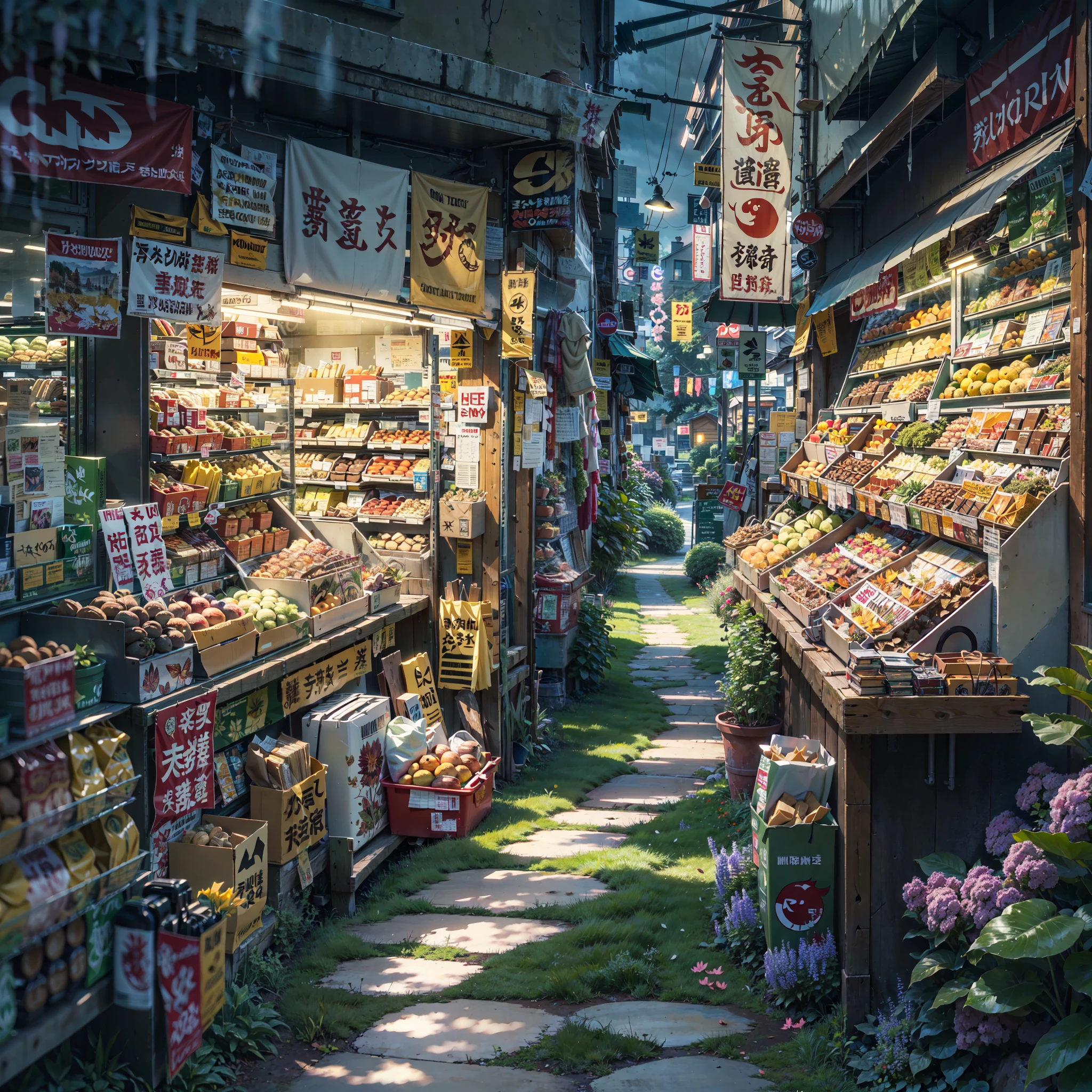 (best quality,4k,8k,highres,masterpiece:1.2),ultra-detailed,realistic,photorealistic:1.37,dirt path with grass,narrow,curved,leading into a lush green meadow,old,weathered,cracked,covered in fallen leaves and moss,vibrant green grass,shimmering under the sunlight,little wildflowers peeking through the grass,followed by a few stepping stones,overgrown with creeping vines and delicate flowers,natural sunlight filtering through the leaves of surrounding trees,sprinkling the path with gentle dappled light,peaceful,tranquil atmosphere,inviting to take a leisurely stroll,forest on both sides of the path,with tall,ancient trees,their branches reaching towards the sky,creating a cozy canopy,providing shade and protection,a few butterflies dancing in the air,long shadows stretching across the path,cast by the late afternoon sun,colorful autumn leaves scattered along the path,crunching underfoot with each step,adding a touch of warmth to the scene,a slight breeze gently rustling the leaves,whispering a calming melody,leading the way to an unknown destination,a perfect place for solitude and contemplation.