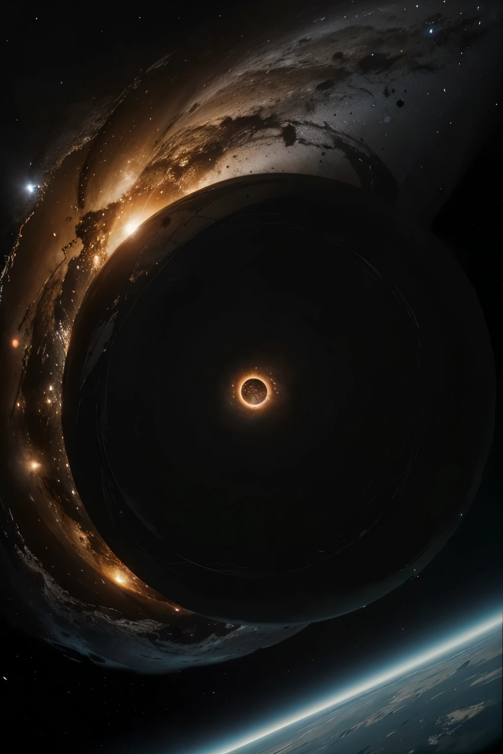 Picture prompt: A breathtaking cinematic image of a solitary black hole in the middle of space,with intricate professional details, high-quality 4K resolution.
Imagine a masterpiece of an epic Hollywood film, showcasing a solitary black hole in the vast emptiness of space. The black hole, an enigma of the universe, radiates an inexplicable charm, with its gravitational pull capable of bending the fabric of spacetime. The intricate details of its event horizon are captured in high resolution, each swirl of gas and dust surrounding the black hole portrayed with meticulous precision.
The image boasts of a professional, high-budget production