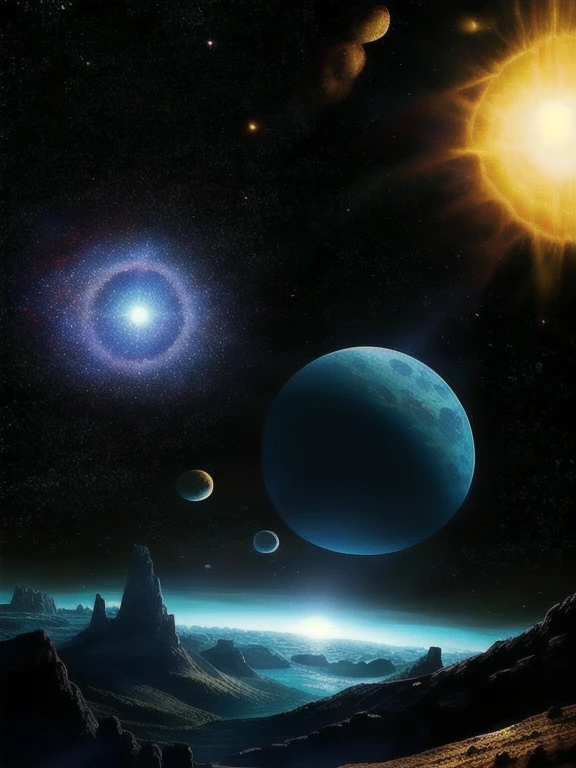 Obra maestra, calidad superior, alta calidad, Muy detallado CG Unity wallpaper, profundidad de campo, hdr, fotorrealista, Muy detallado, Complejo, Alto detalle, hermoso hormiguero envuelto en niebla transparente, hemispheric, ESPACIO, universo, galaxia, estrella, planeta, astronomy, universo, Astronomical object, nebulosa, agujero negro, sistema solar, cosmics rays, supernova, deep ESPACIO, cuerpo celestial, ant nest like a galaxia