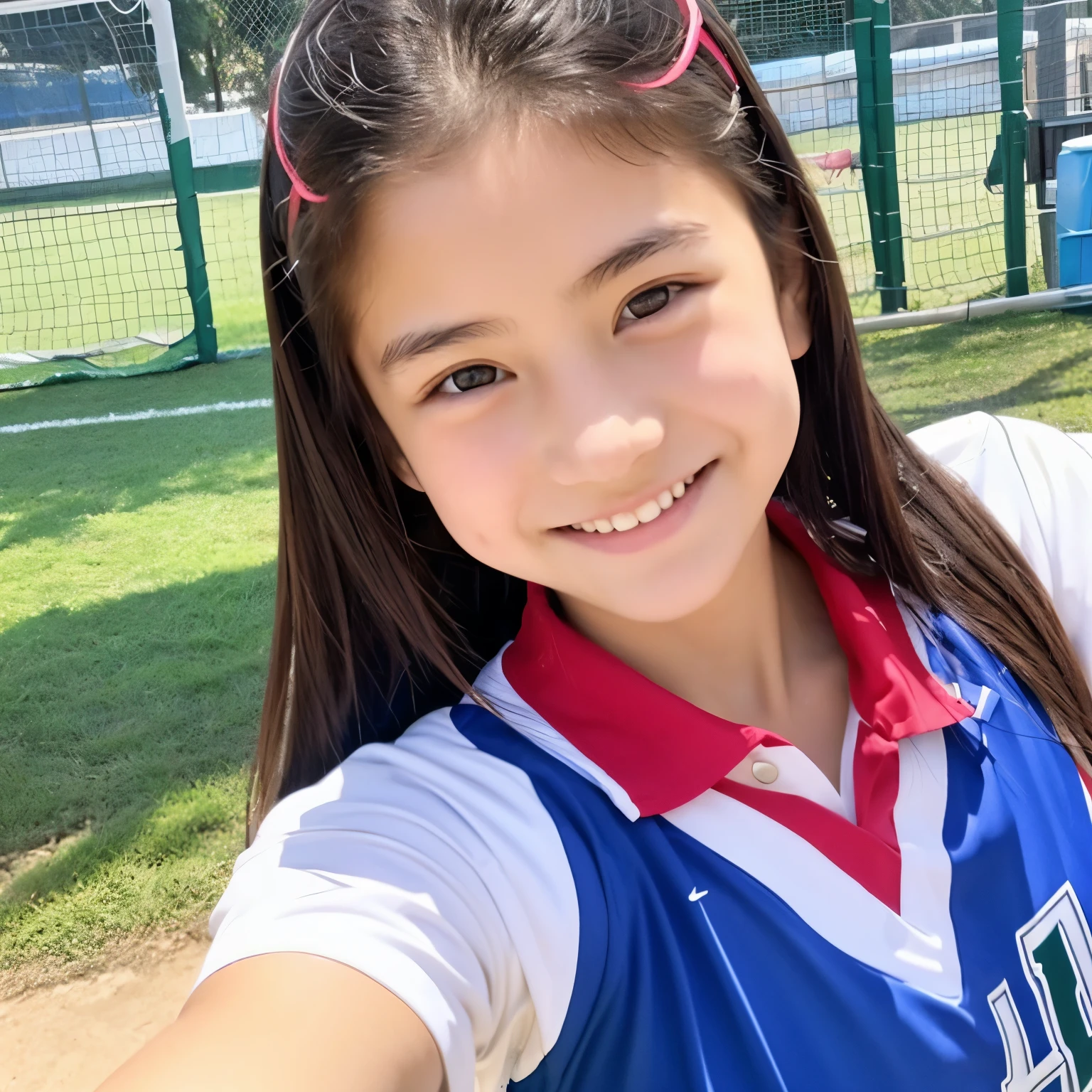 。smile、Beautiful eyes、Beautiful colored volleyball uniform,shine、nice、smile、