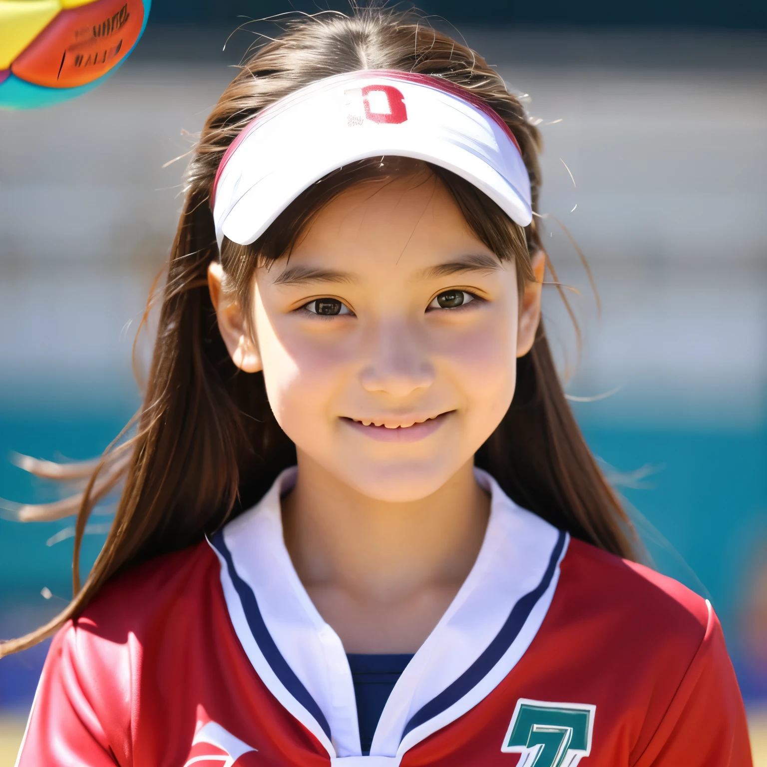 。smile、Beautiful eyes、Beautiful colored volleyball uniform,shine、nice、